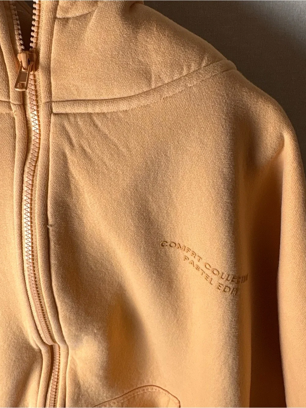 Comfrt Pastel Zip Hoodie Sweatshirt Creamsicle Unsex 2XL